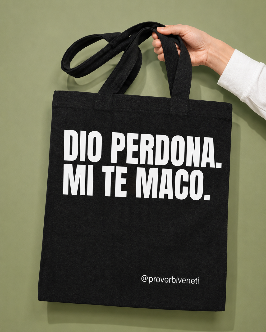 Shopper DIO PERDONA. MI TE MACO.